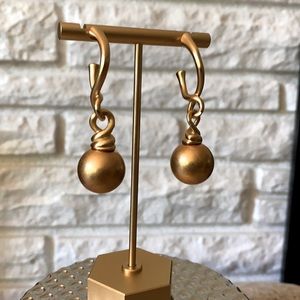 Matte Gold 1/2" diameter vintage ball earrings